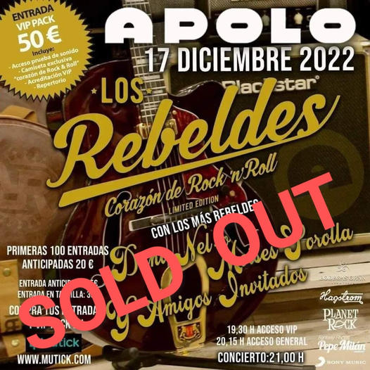 Los Rebeldes en Sala Apolo, más info...